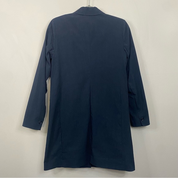 Hope by Ringstrand Söderberg Longline Cotton Blazer Trench Fine Coat Navy Medium - Picture 9 of 13